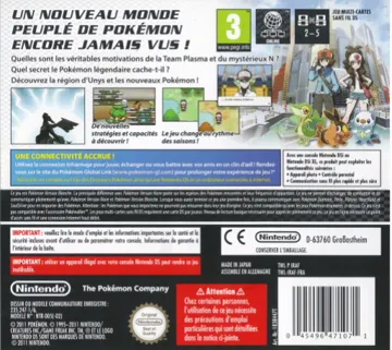 Pokemon - Version Blanche (France) (NDSi Enhanced) box cover back